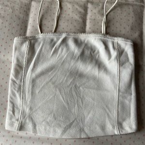 Simple white crop tank top